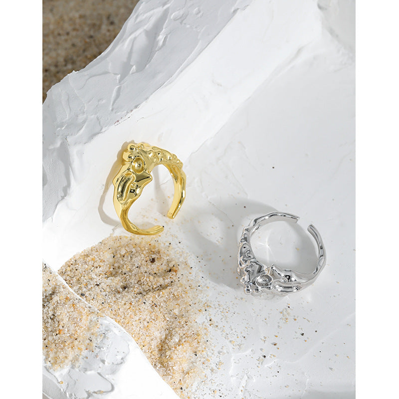 Lovcia Gold Plated 925 Sterling Silver Adjustable Ring-Rings-Yellow Gold-Yellow Gold