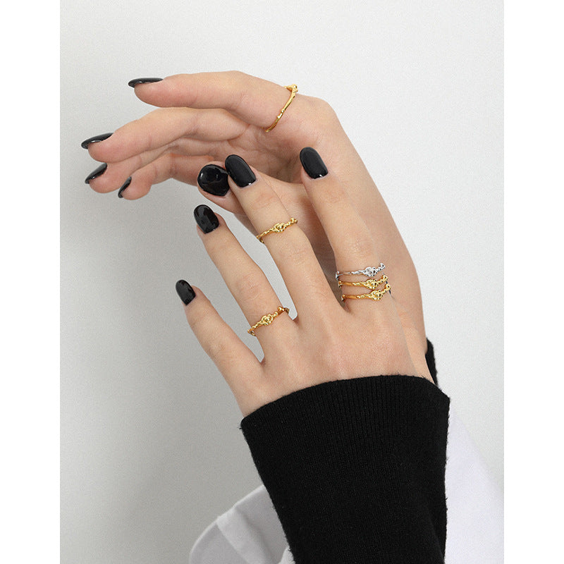 Lovcia Gold Plated 925 Sterling Silver Adjustable Ring-Rings-Yellow Gold-Yellow Gold