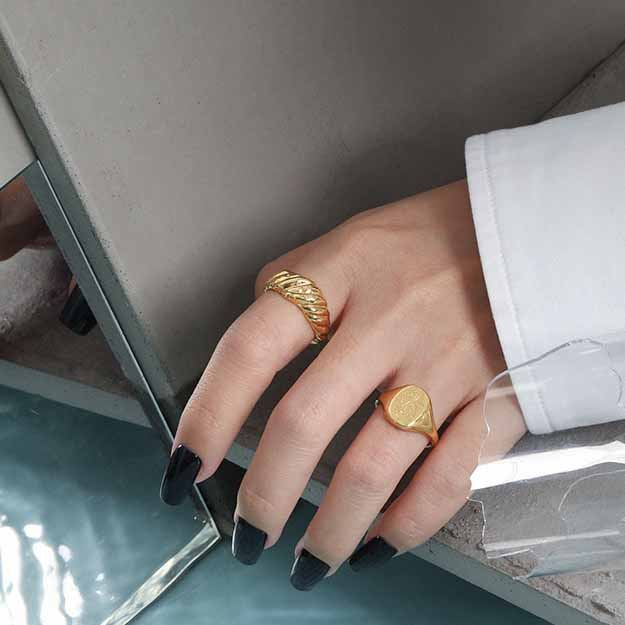 Lovcia Gold Plated 925 Sterling Silver Adjustable Ring-Rings-Yellow Gold-Yellow Gold