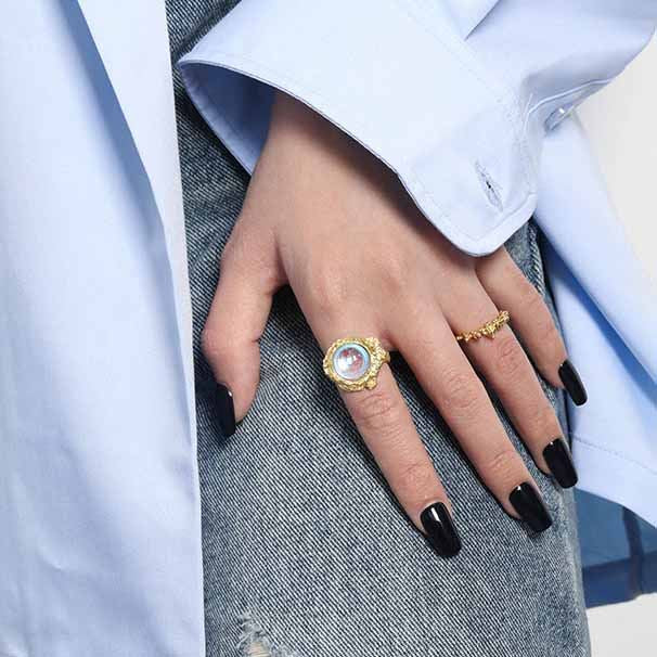 Lovcia Gold Plated 925 Sterling Silver Adjustable Ring-Rings-Yellow Gold-Yellow Gold