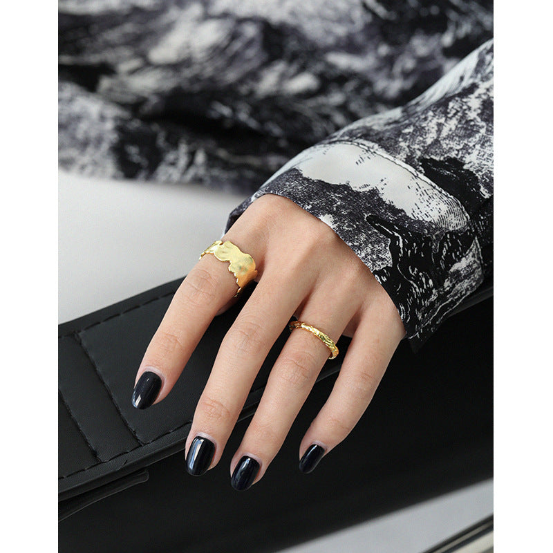 Lovcia Gold Plated 925 Sterling Silver Adjustable Ring-Rings-Yellow Gold-Yellow Gold