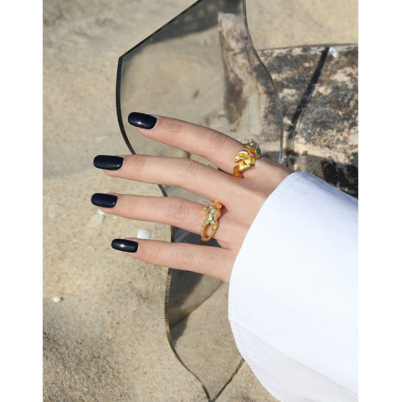 Lovcia Gold Plated 925 Sterling Silver Adjustable Ring-Rings-Yellow Gold-Yellow Gold