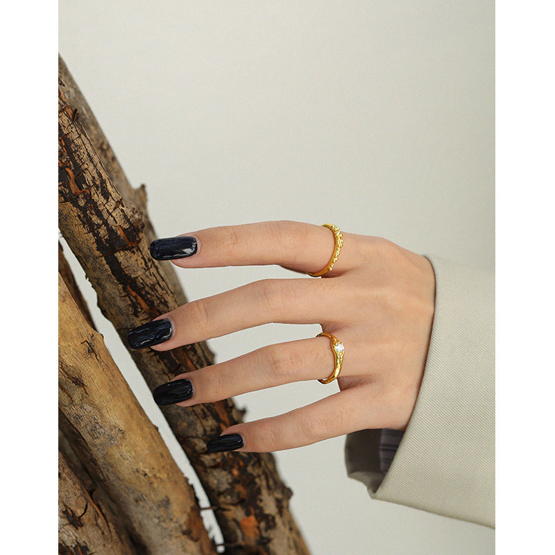Lovcia Gold Plated 925 Sterling Silver Adjustable Ring-Rings-Yellow Gold-Yellow Gold