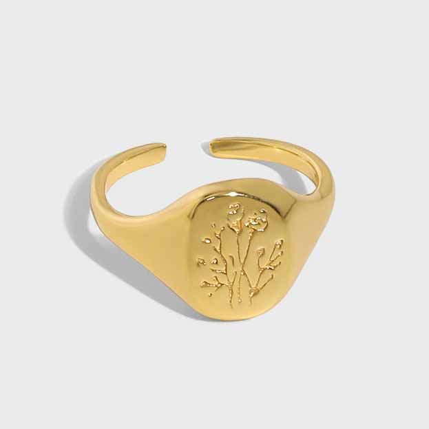 Lovcia Gold Plated 925 Sterling Silver Adjustable Ring-Rings-Yellow Gold-Yellow Gold