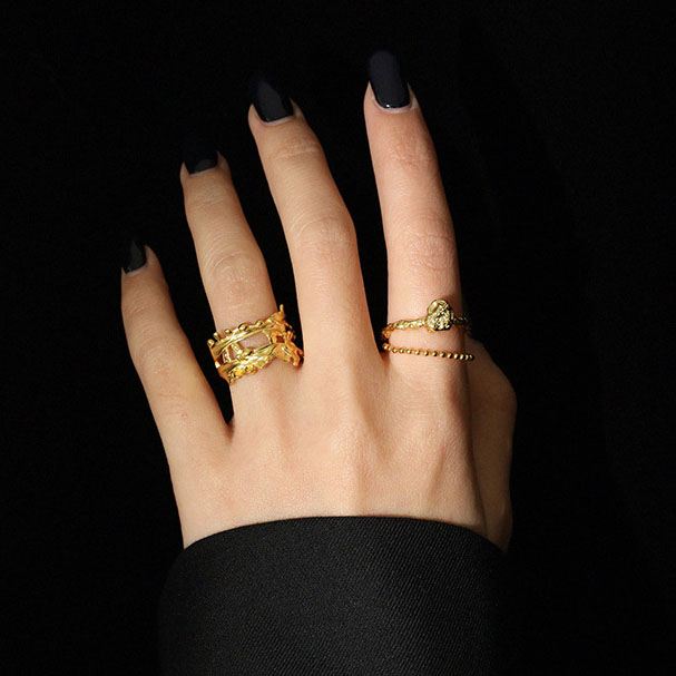 Lovcia Gold Plated 925 Sterling Silver Adjustable Ring-Rings-Yellow Gold-Yellow Gold
