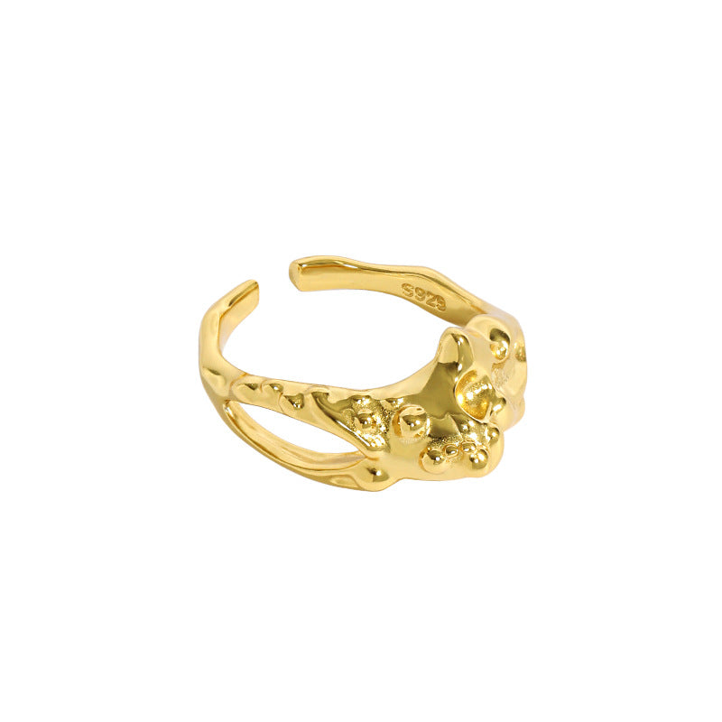 Lovcia Gold Plated 925 Sterling Silver Adjustable Ring-Rings-Yellow Gold-Yellow Gold