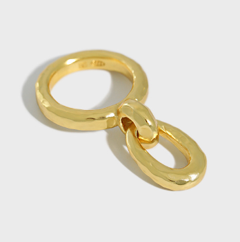 Lovcia Gold Plated 925 Sterling Silver Adjustable Ring-Rings-Yellow Gold-US 7-Yellow Gold