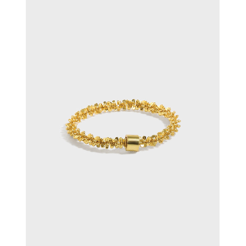 Lovcia Gold Plated 925 Sterling Silver Adjustable Ring-Rings-Yellow Gold-US 7-Yellow Gold