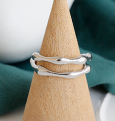 Lovcia Gold Plated 925 Sterling Silver Adjustable Tail Ring-Rings-Rhodium-Rhodium