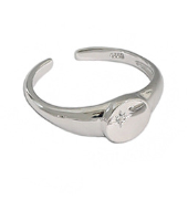 Lovcia Gold Plated 925 Sterling Silver CZ Adjustable Ring-Rings-Ku411 & Silver-Ku411 & Silver