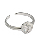 Lovcia Gold Plated 925 Sterling Silver CZ Adjustable Ring-Rings-Ku412 & Silver-Ku412 & Silver