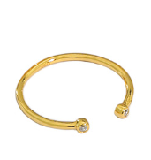 Lovcia Gold Plated 925 Sterling Silver CZ Adjustable Ring-Rings-Ku414 & Yellow Gold-Ku414 & Yellow Gold