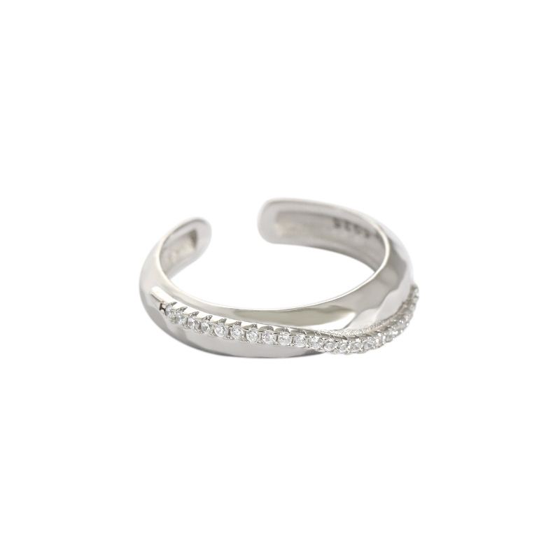 Lovcia Gold Plated 925 Sterling Silver CZ Adjustable Ring-Rings-Yellow Gold-Yellow Gold