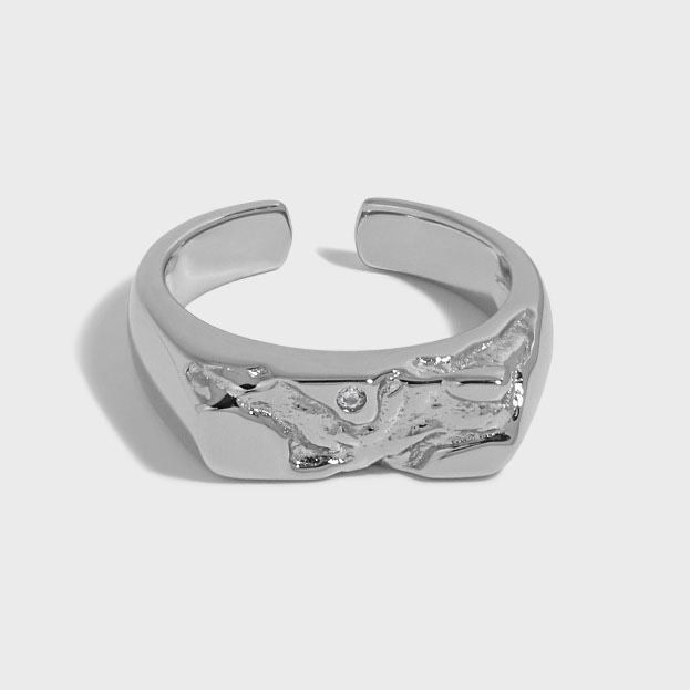 Lovcia Gold Plated 925 Sterling Silver CZ Ring Adjustable-Rings-Yellow Gold-Yellow Gold