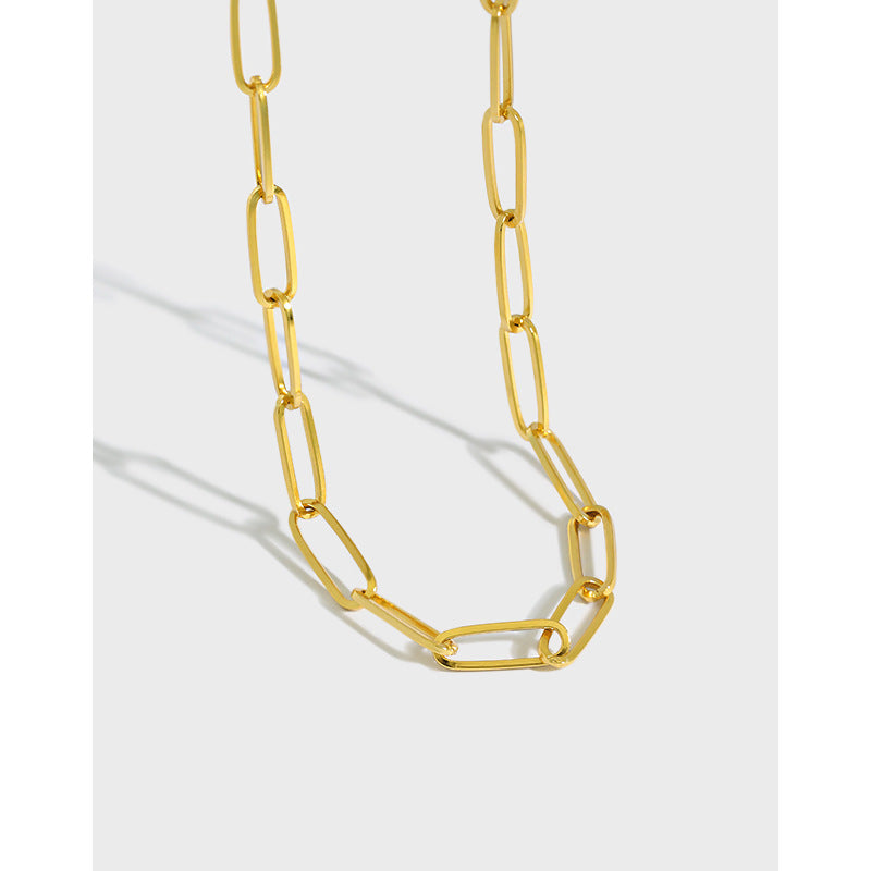 Lovcia Gold Plated 925 Sterling Silver Necklace 37cm-Necklaces-Yellow Gold-Yellow Gold