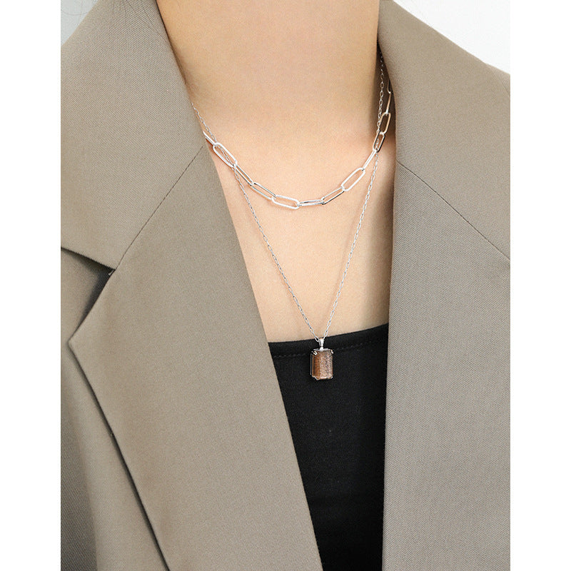 Lovcia Gold Plated 925 Sterling Silver Necklace 37cm-Necklaces-Yellow Gold-Yellow Gold