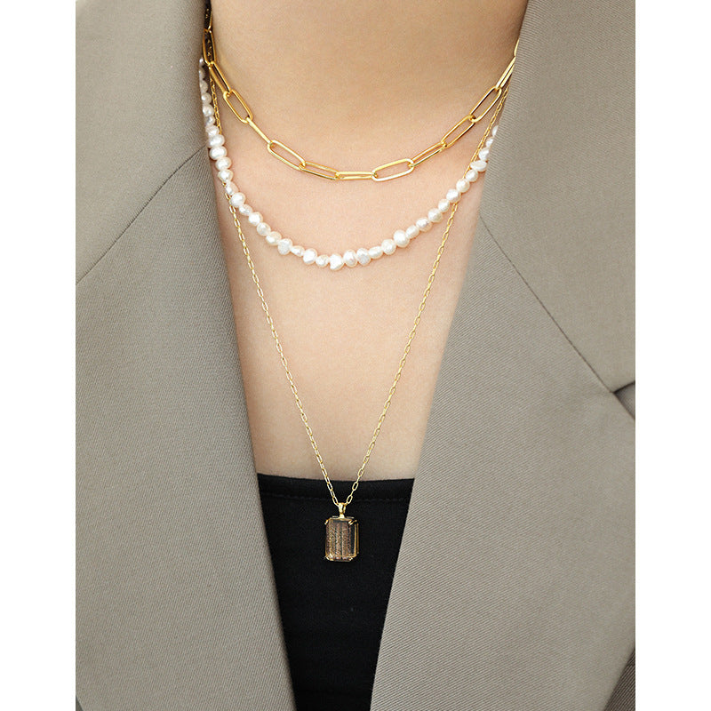 Lovcia Gold Plated 925 Sterling Silver Necklace 37cm-Necklaces-Yellow Gold-Yellow Gold
