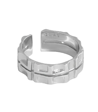 Lovcia Gold Plated 925 Sterling Silver Open Adjustable Ring-Rings-Rhodium-Rhodium