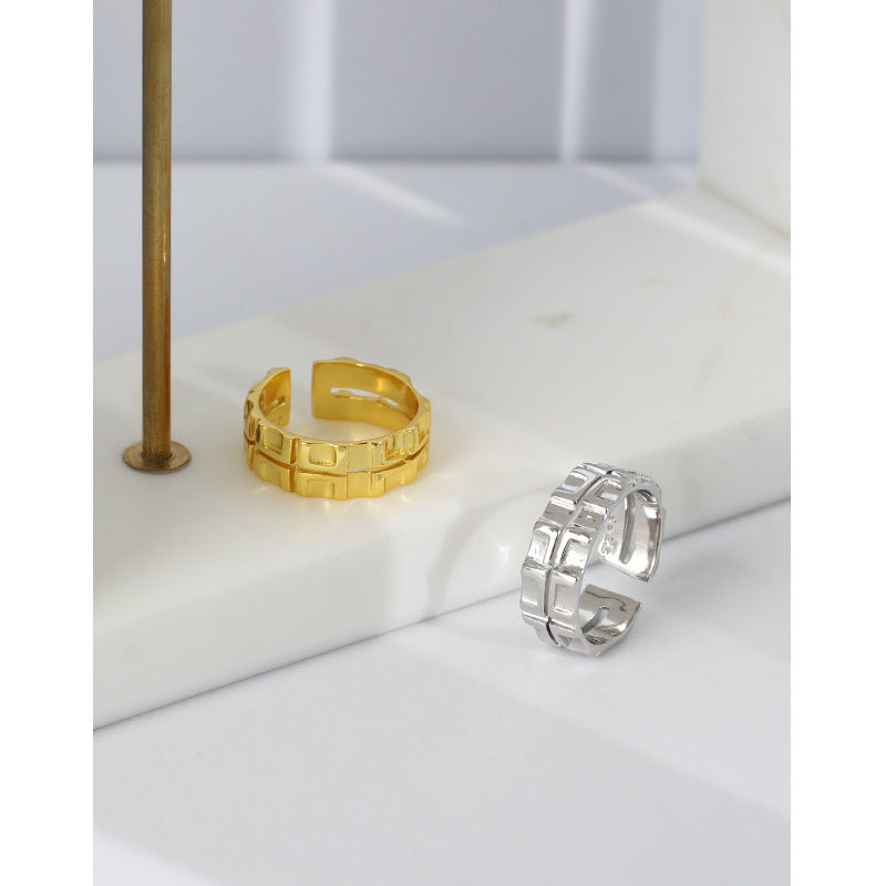 Lovcia Gold Plated 925 Sterling Silver Open Adjustable Ring-Rings-Yellow Gold-Yellow Gold