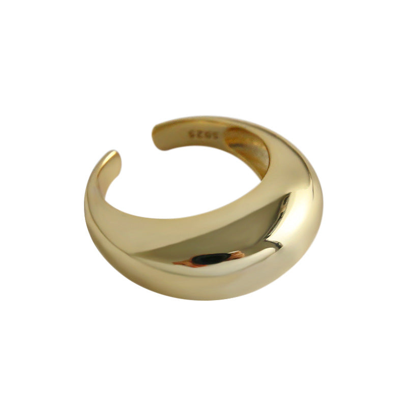 Lovcia Gold Plated 925 Sterling Silver Open Adjustable Ring-Rings-Yellow Gold-Yellow Gold