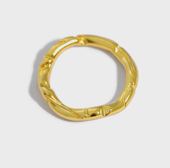 Lovcia Gold Plated 925 Sterling Silver Ring 2.85mm Wave-Rings-Yellow Gold-US 7-Yellow Gold
