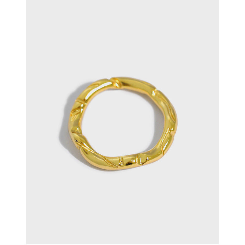 Lovcia Gold Plated 925 Sterling Silver Ring 2.85mm Wave-Rings-Yellow Gold-US 7-Yellow Gold