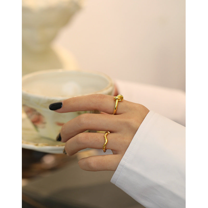Lovcia Gold Plated 925 Sterling Silver Ring 2.85mm Wave-Rings-Yellow Gold-US 7-Yellow Gold