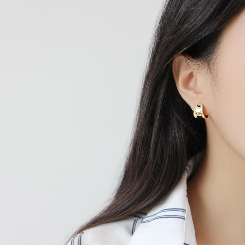 Lovcia Gold Plated 925 Sterling Silver Stud Earrings 10mm-Earrings-Yellow Gold-Yellow Gold
