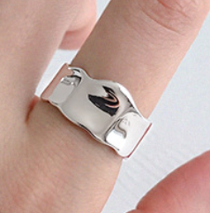 Lovcia Gold Plated 925 Sterling Silver Wide Adjustable Ring-Rings-Rhodium-Rhodium