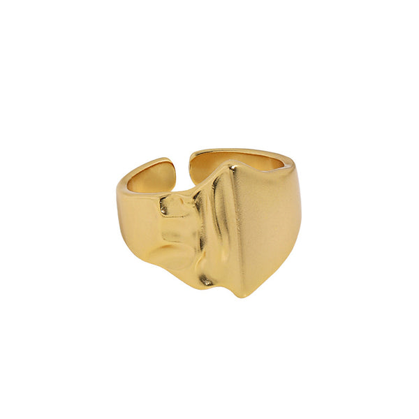 Lovcia Gold Plated 925 Sterling Silver Wide Adjustable Ring-Rings-Yellow Gold-Yellow Gold