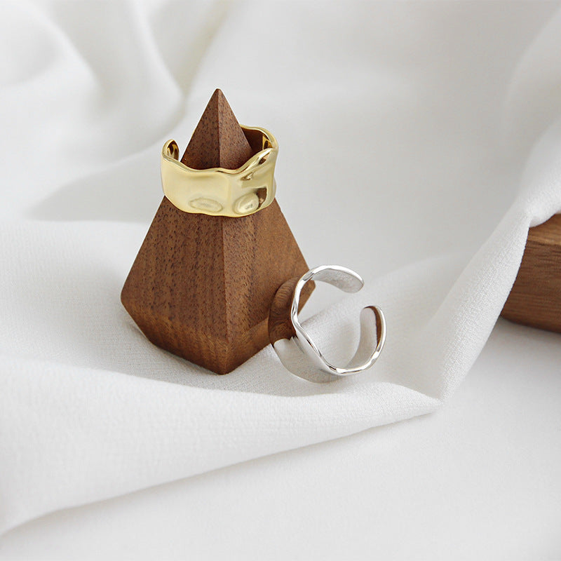 Lovcia Gold Plated 925 Sterling Silver Wide Adjustable Ring-Rings-Yellow Gold-Yellow Gold