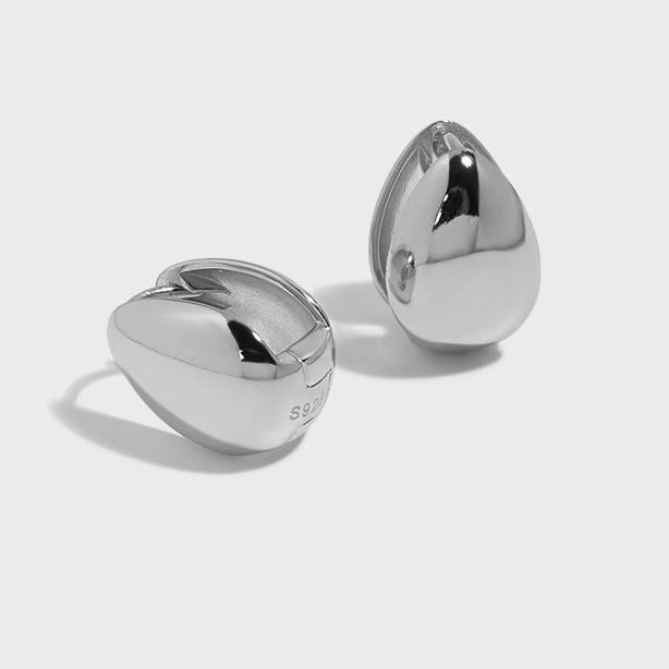Lovcia Gold Plated 925 Waterdrop Hoop Earrings 10x14.5mm-Earrings-Yellow Gold-Yellow Gold