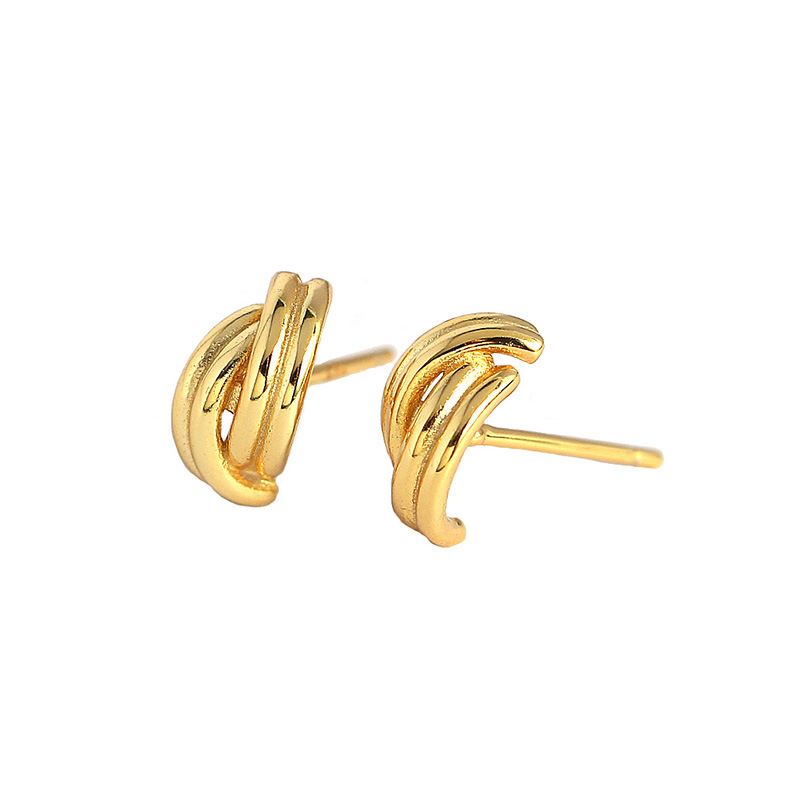 Lovcia Gold Plated 9.6mm 925 Silver C Shape Hoop Earrings-Earrings-Silver-Silver