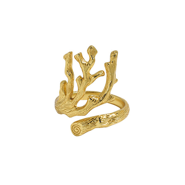 Lovcia Gold Plated Adjustable Ring 925 Sterling Silver-Rings-Yellow Gold-Yellow Gold