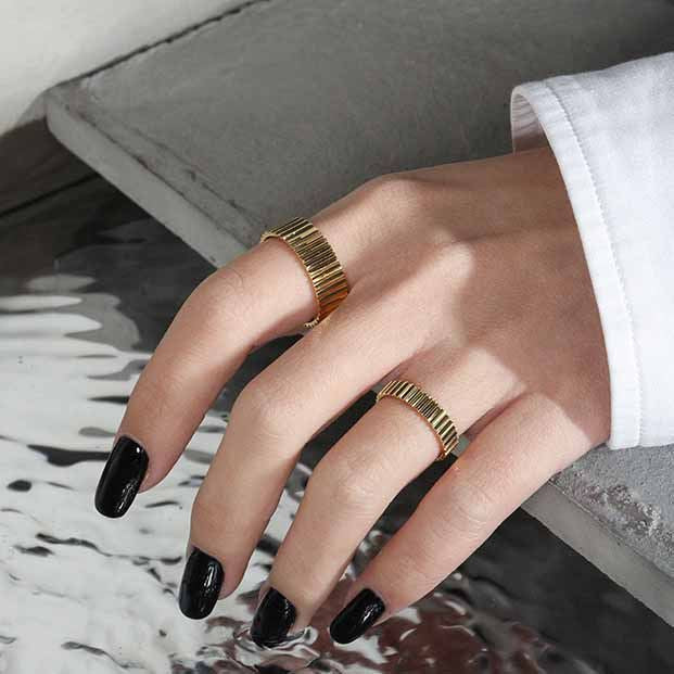 Lovcia Gold Plated Adjustable Sterling Silver Ring-Rings-Us 8 & 7Mm-Yellow Gold-Us 8 & 7Mm
