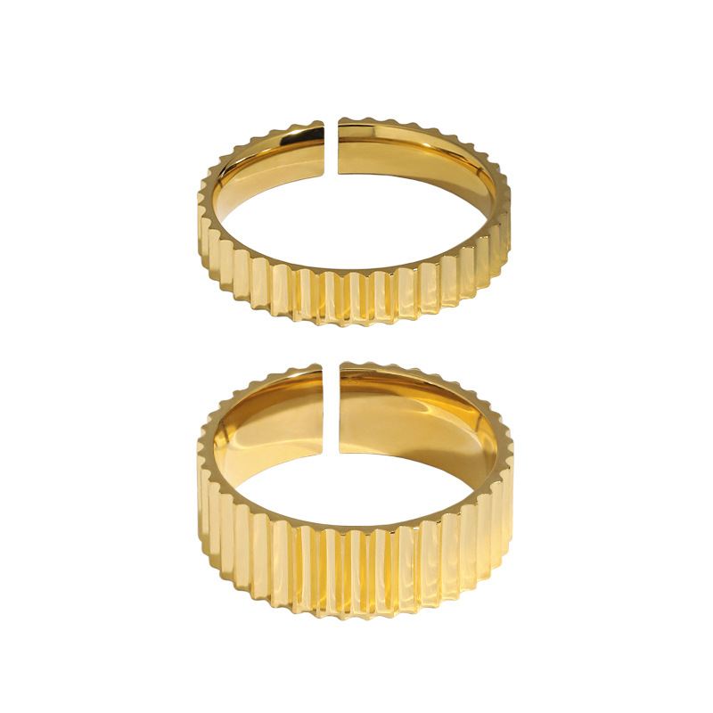 Lovcia Gold Plated Adjustable Sterling Silver Ring-Rings-Us 8 & 7Mm-Yellow Gold-Us 8 & 7Mm