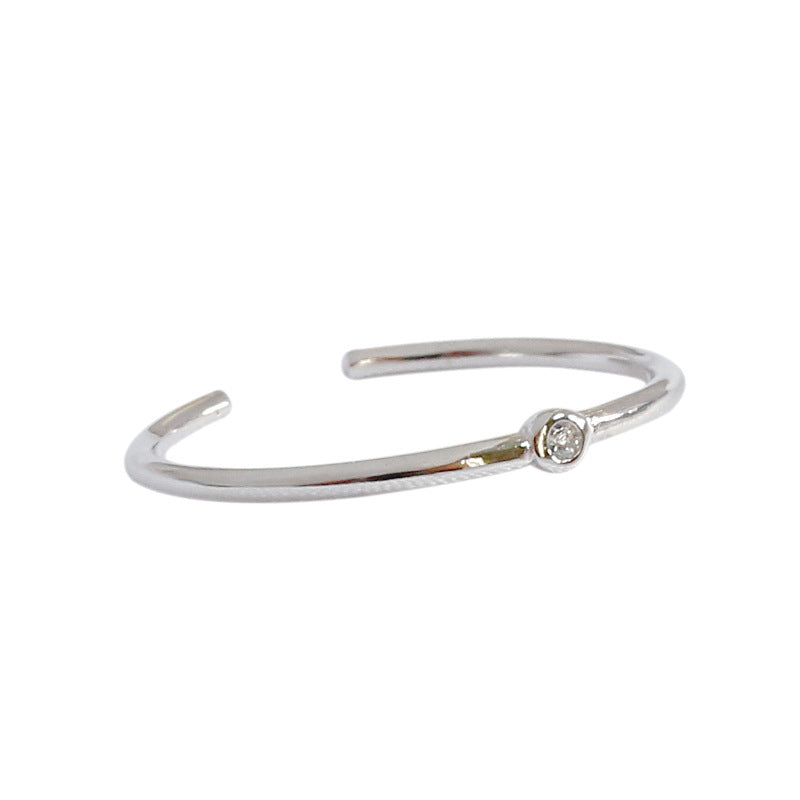 Lovcia Gold Plated CZ 925 Sterling Silver Adjustable Ring-Rings-Rose Gold-Rose Gold