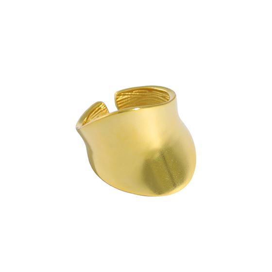 Lovcia Gold Plated Exaggerated Irregular Adjustable Ring-Rings-Yellow Gold-Yellow Gold
