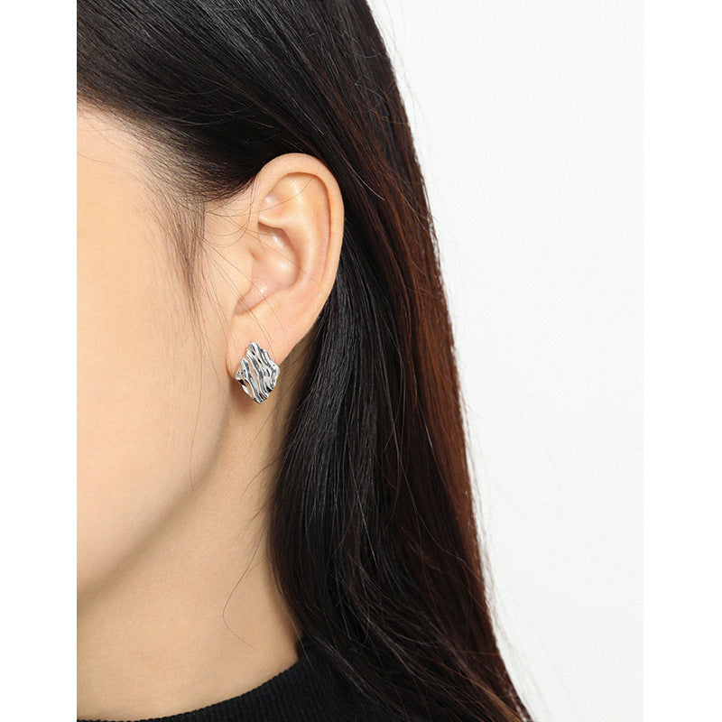 Lovcia Gold Plated Geometry Irregular Stud Earrings 925-Earrings-14K Yellow Gold-14K Yellow Gold