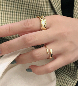 Lovcia Gold Plated Geometry Lines Ring 925 Adjustable-Rings-Yellow Gold-Yellow Gold