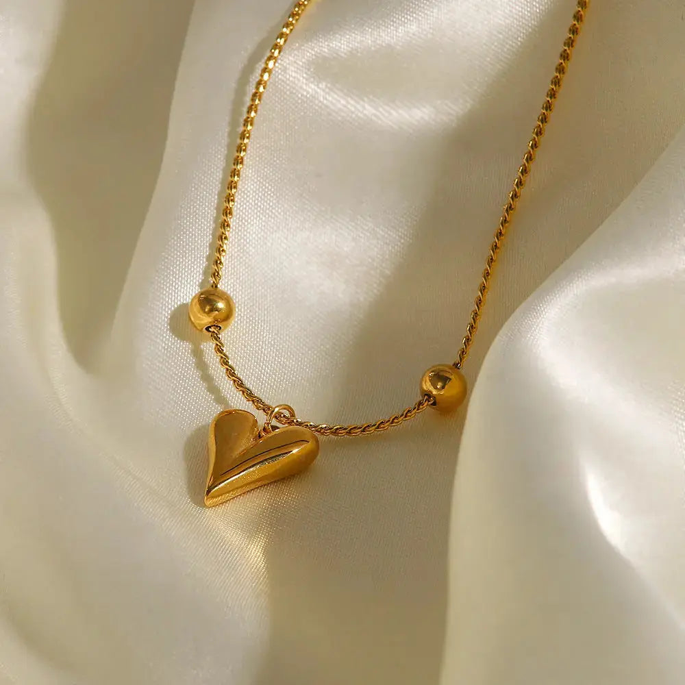 Lovcia Gold Plated Heart Charm Slider Adjustable Bracelet for Women - Trendy Jewellery Gift for Women-Bracelets-Gold-Gold