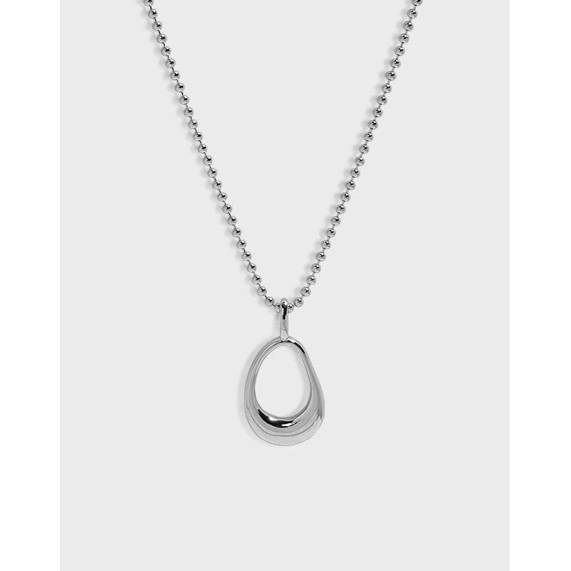 Lovcia Gold Plated Hollow Ellipse Necklace 410mm Adjustable-Necklaces-Yellow Gold-Yellow Gold