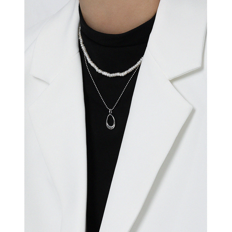 Lovcia Gold Plated Hollow Ellipse Necklace 410mm Adjustable-Necklaces-Yellow Gold-Yellow Gold