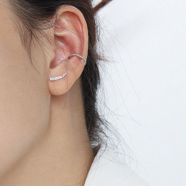 Lovcia Gold Plated Irregular Beads Arc 925 Stud Earrings-Earrings-Arc & Yellow Gold-Arc & Yellow Gold