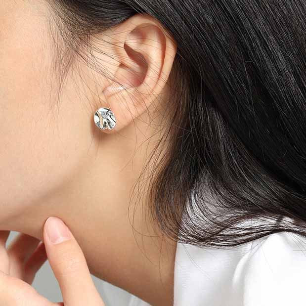 Lovcia Gold Plated Irregular Round 12.3mm Stud Earrings-Earrings-Yellow Gold-Yellow Gold