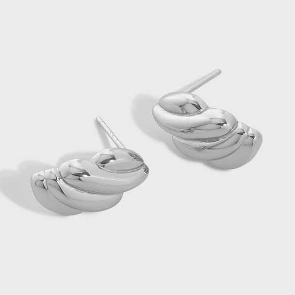 Lovcia Gold Plated Irregular Twisted Stud Earrings 9x16mm-Earrings-Yellow Gold-Yellow Gold