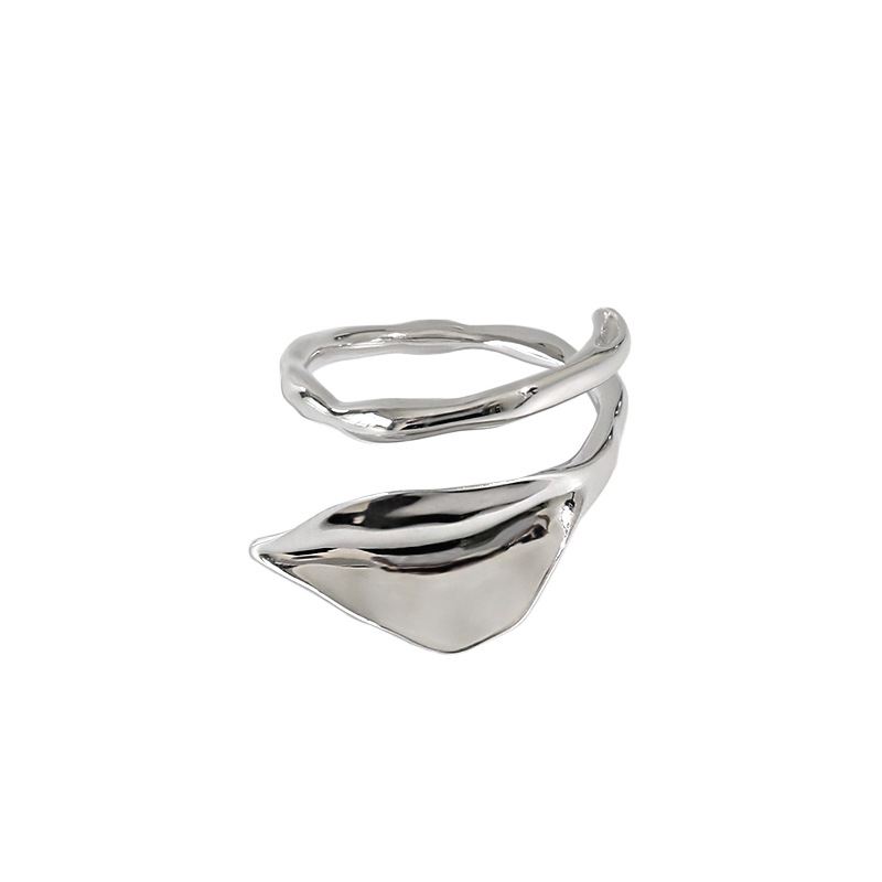 Lovcia Gold Plated Leaf 925 Sterling Silver Adjustable Ring-Rings-Yellow Gold-