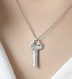 Lovcia Gold Plated Letter Key Necklace 28x14mm 450mm Chain-Necklaces-Silver-Silver