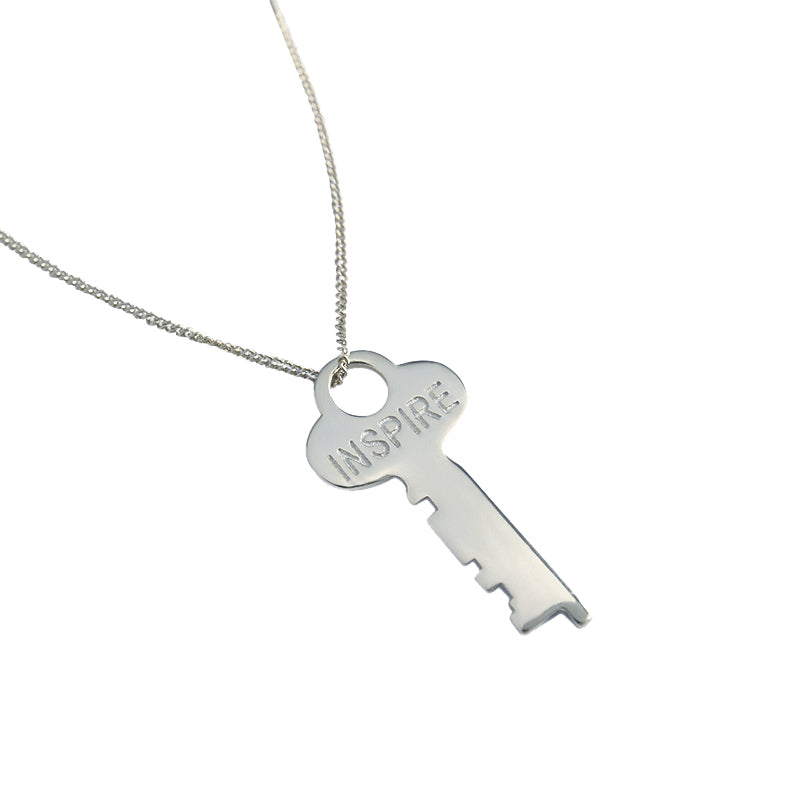 Lovcia Gold Plated Letter Key Necklace 28x14mm 450mm Chain-Necklaces-Yellow Gold-Yellow Gold
