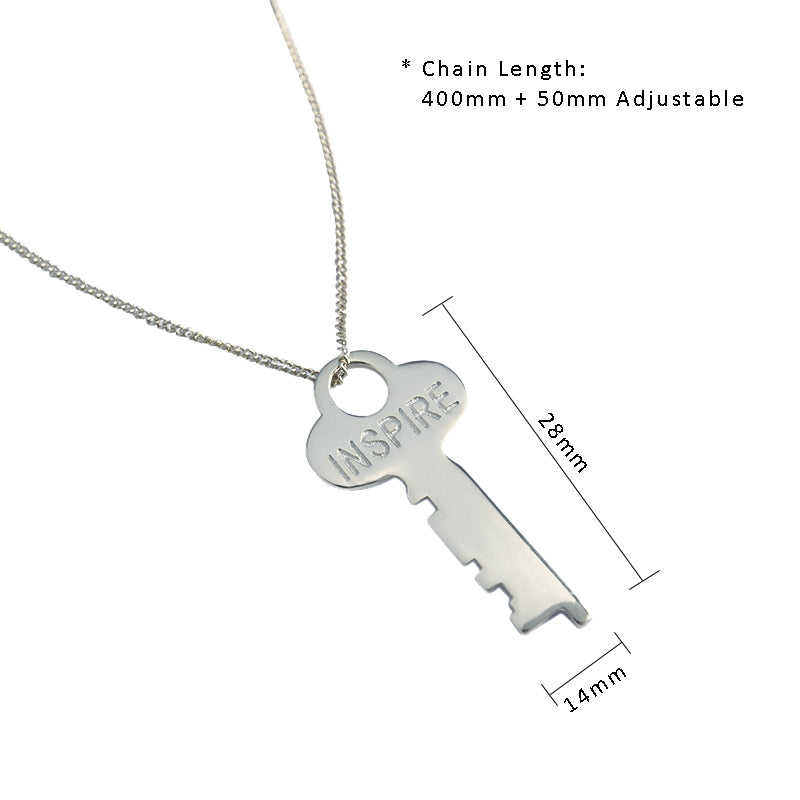 Lovcia Gold Plated Letter Key Necklace 28x14mm 450mm Chain-Necklaces-Yellow Gold-Yellow Gold